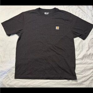 Carhartt Pocket Shirt Charcoal Black Large Loose Fit Short Sleeve Casual Work